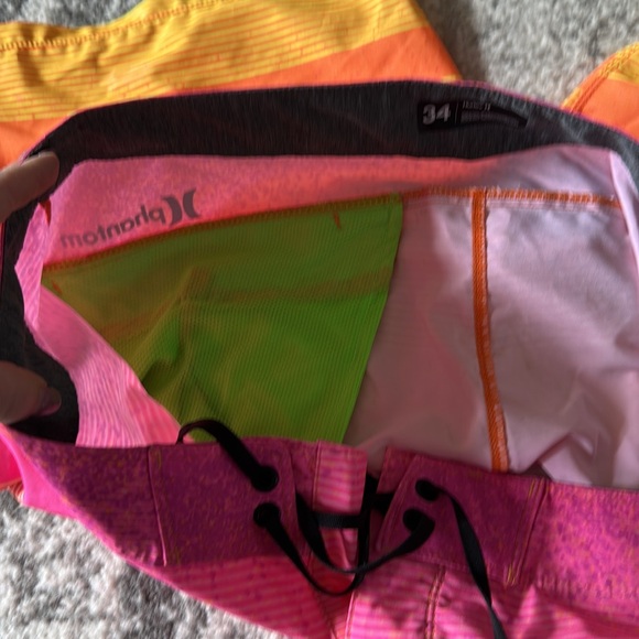 Hurley Men's Pink and Orange Swim Shorts - Picture 7 of 7
